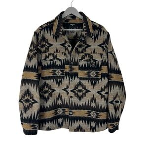 Southwestern Shacket Shirt Mens L‎ Aztec Flannel Blanket Jacket soft coat